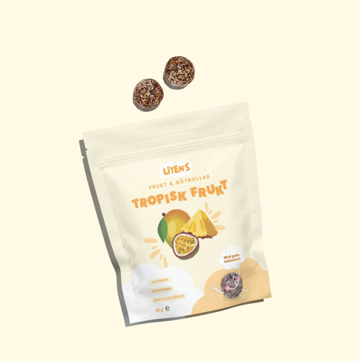 FRUKT- OCH NÖTBOLLAR TROPISK