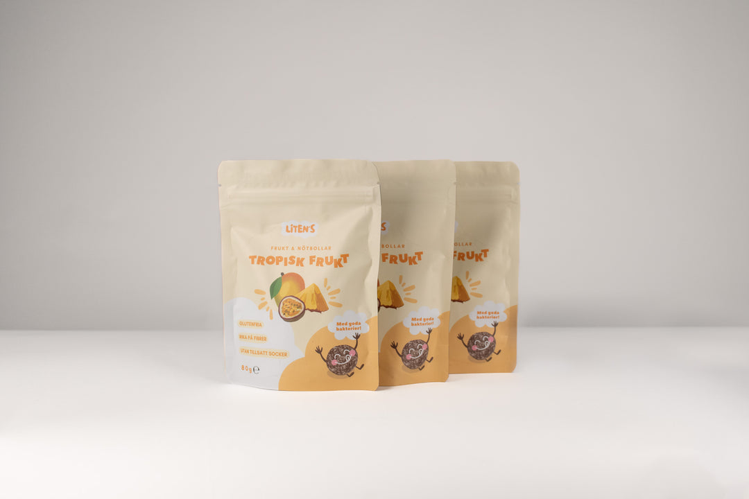 FRUKT- OCH NÖTBOLLAR TROPISK